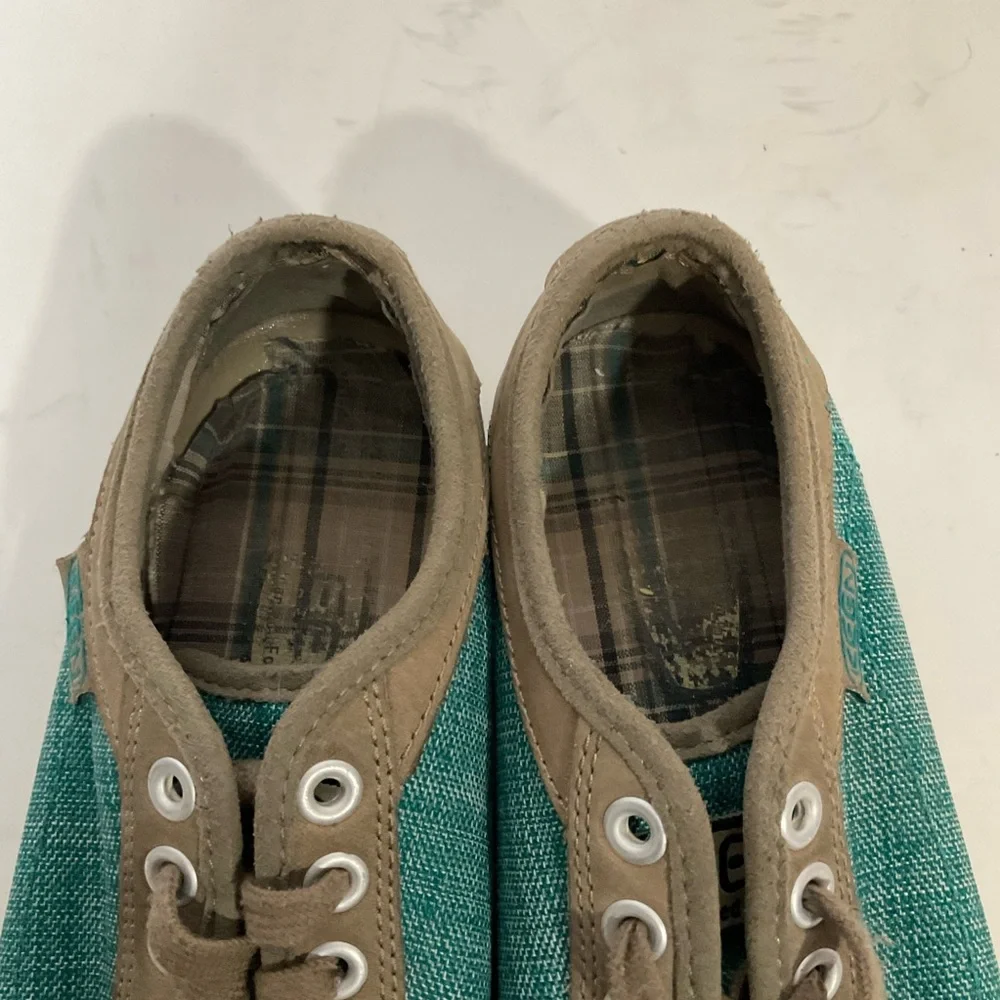 KEEN Arcata Teal & Brown Canvas Lace-Up Sneakers